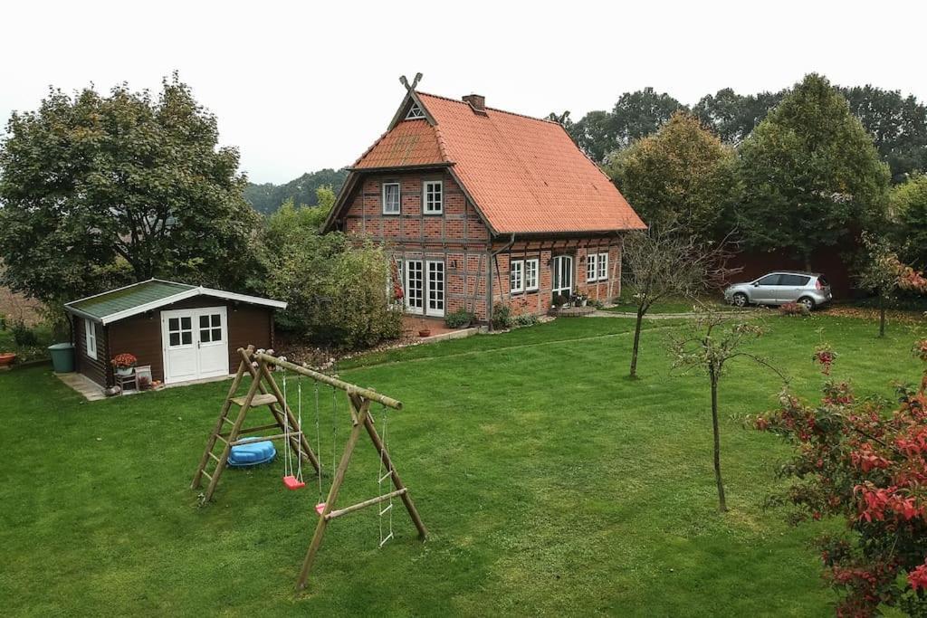 Fachwerk-Ferienhaus, Ruhe Auf Dem Land, Haustiere Willkommen, Leihfahrraeder, 24-7 Check In Kirchlinteln Экстерьер фото